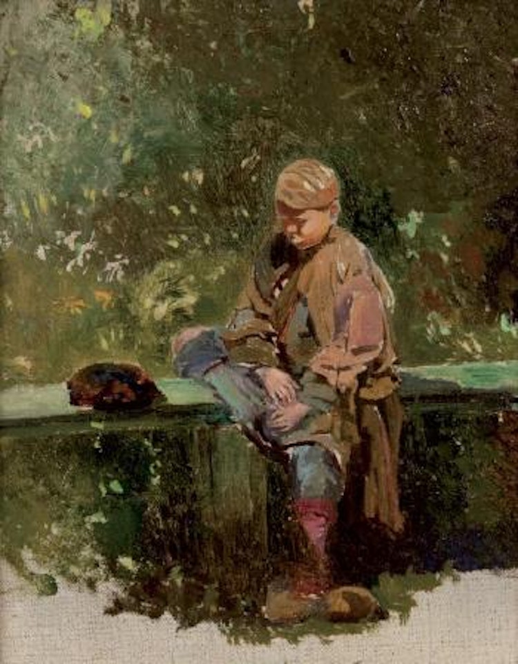 Jeune enfant au jardin by Konstantin Makovsky