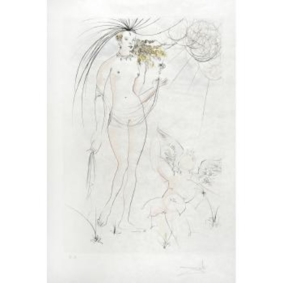 Vénus et l'amour, de la suite Mythologique nouvelle by Salvador Dali