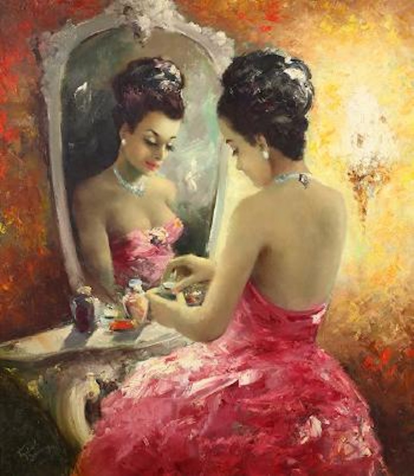 Lady in Front of a Mirror by Jean Gabriel Domergue
