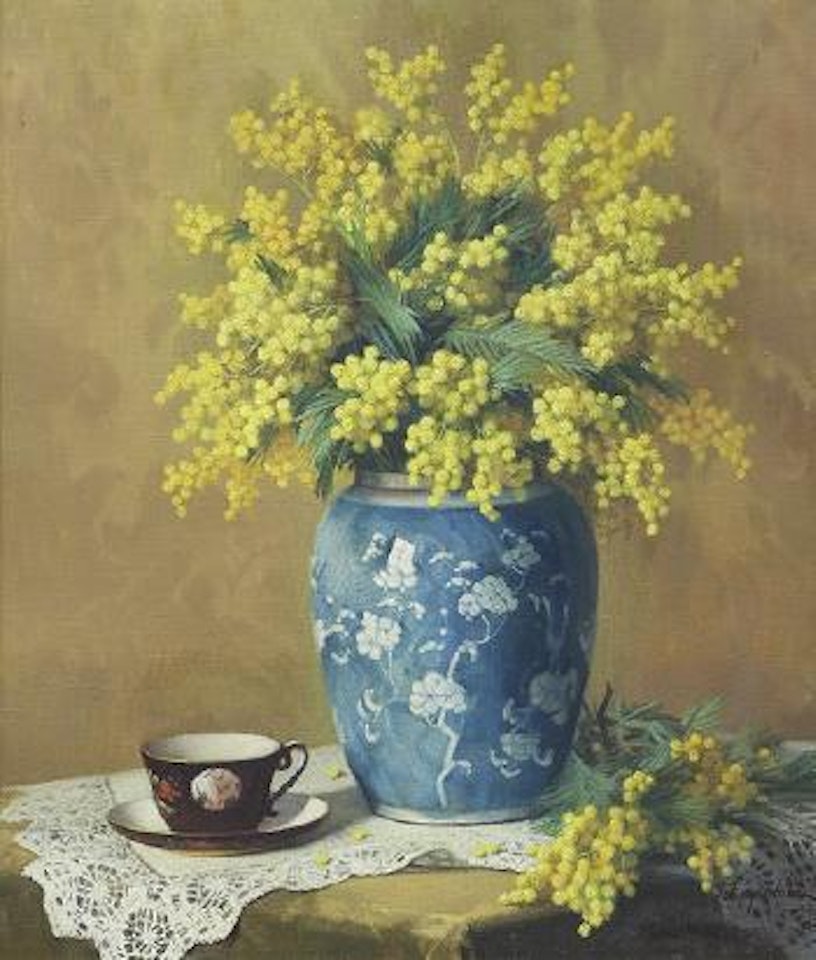 Still Life with Yellow Flowers by Georgij Aleksandrovic Lapschin
