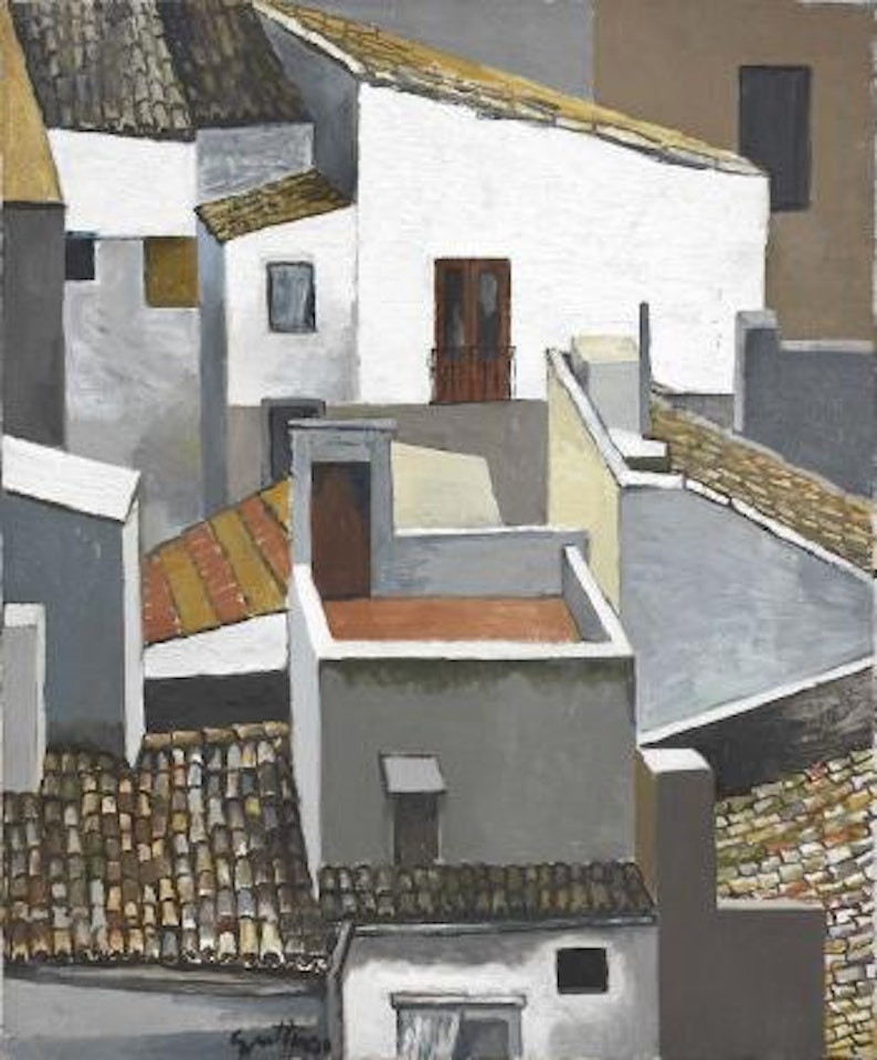 Terrazzino e tetti a Kalsa (Palermo) by Renato Guttuso