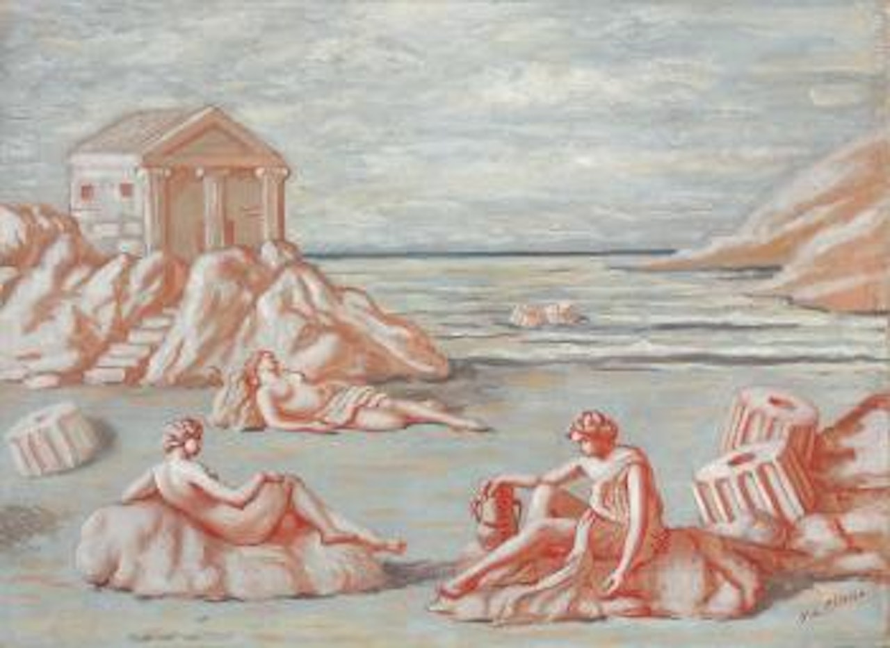 Le figlie di Minosse (Scena antica in rosa e azzurro II) by Giorgio de Chirico
