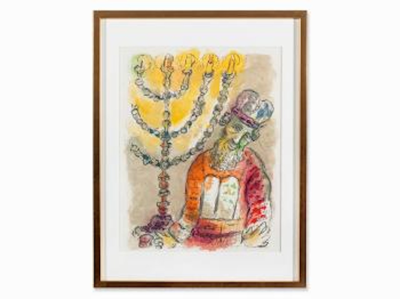 Aaron and the Seven-branched Lampstand by Marc Chagall