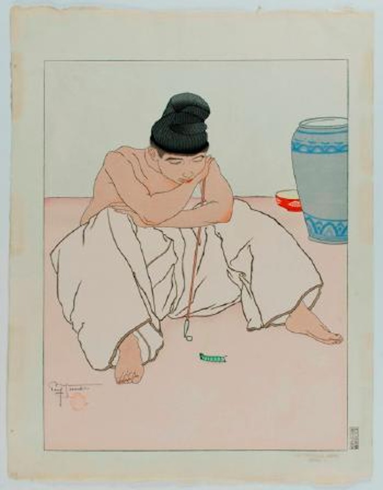 La Chenille Verte, Coree (The Green Caterpillar) by Paul Jacoulet