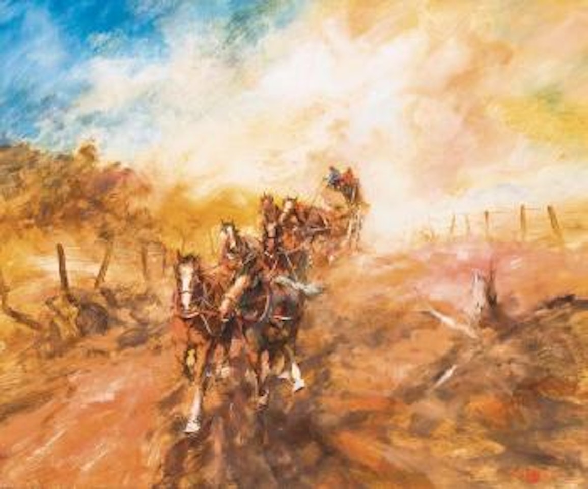 Cobb and Co. on the Warwick Road, QLD by Hugh Sawrey