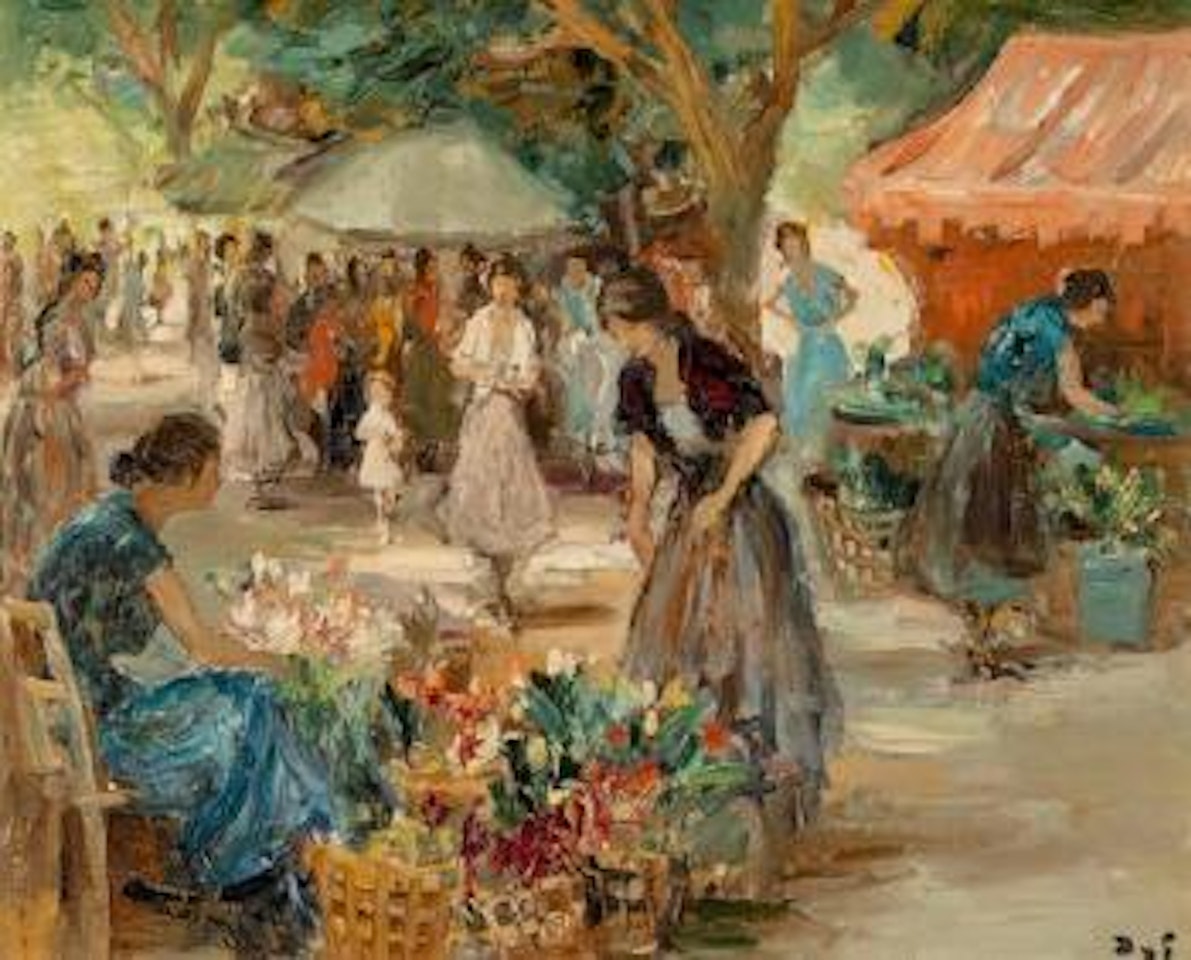 Marché aux fleurs à Arles by Marcel Dyf