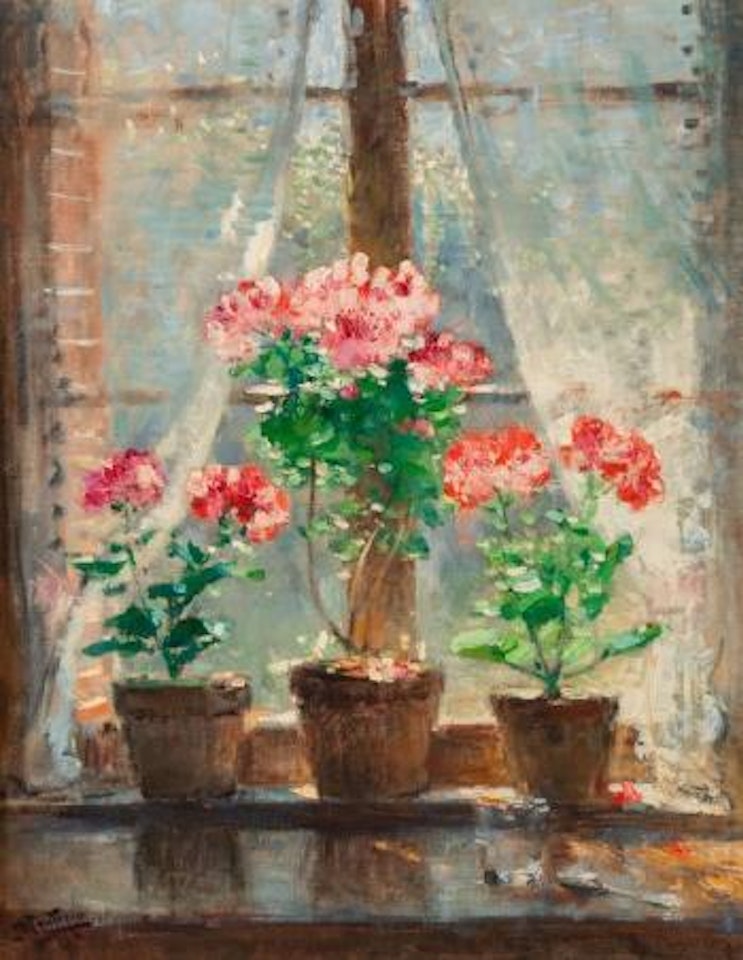 Geraniums by Pierre Eugène Montezin