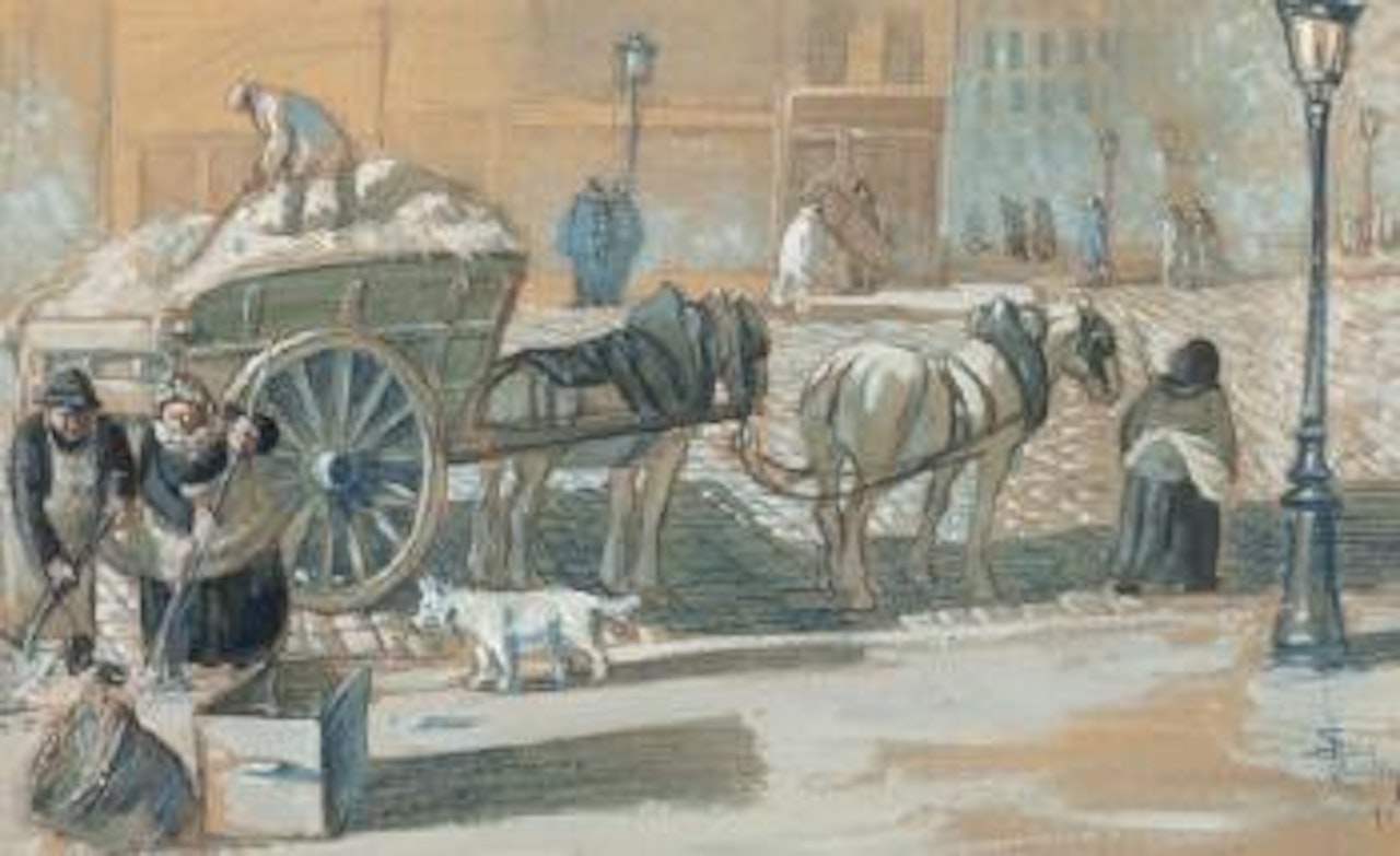 Scène Parisienne en hiver by Théophile Alexandre Steinlen