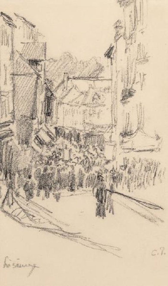 Scene de rue, Lisieux by Camille Pissarro