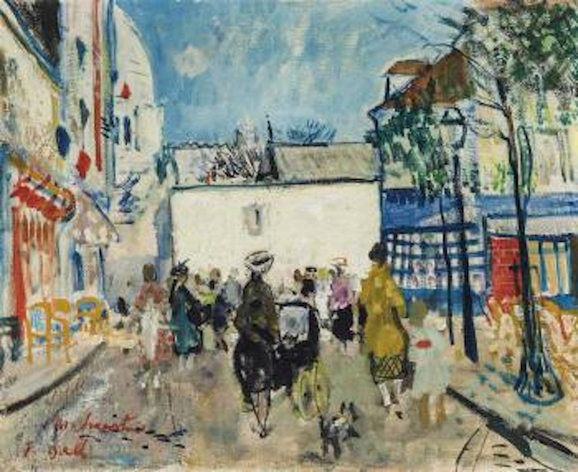 La rue Norvins, Montmartre au 14 juillet by François Gall