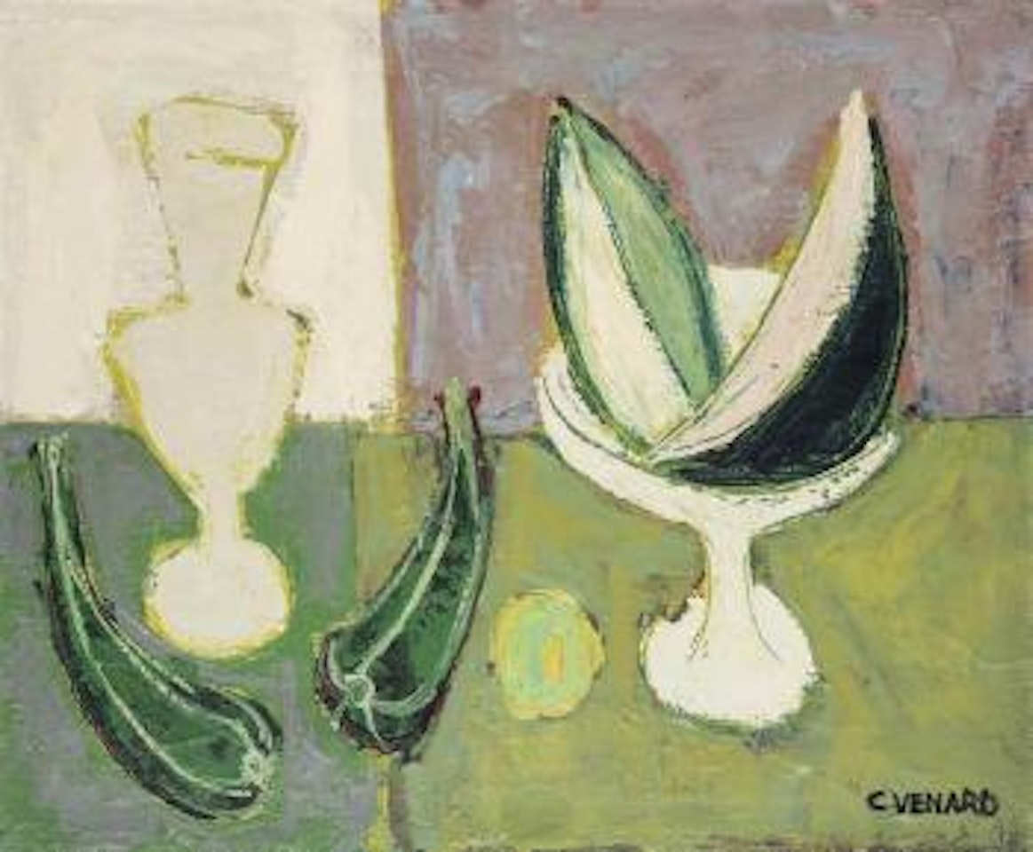 Nature morte au compotier de pastèques by Claude Venard