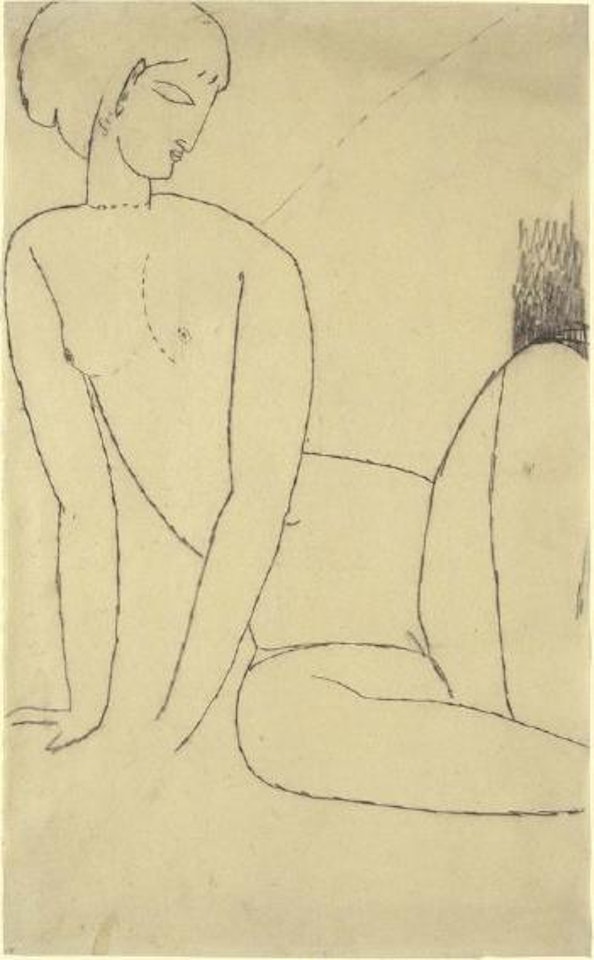 Nu accroupi (Nudo seduto con le mani al suolo) by Amedeo Modigliani