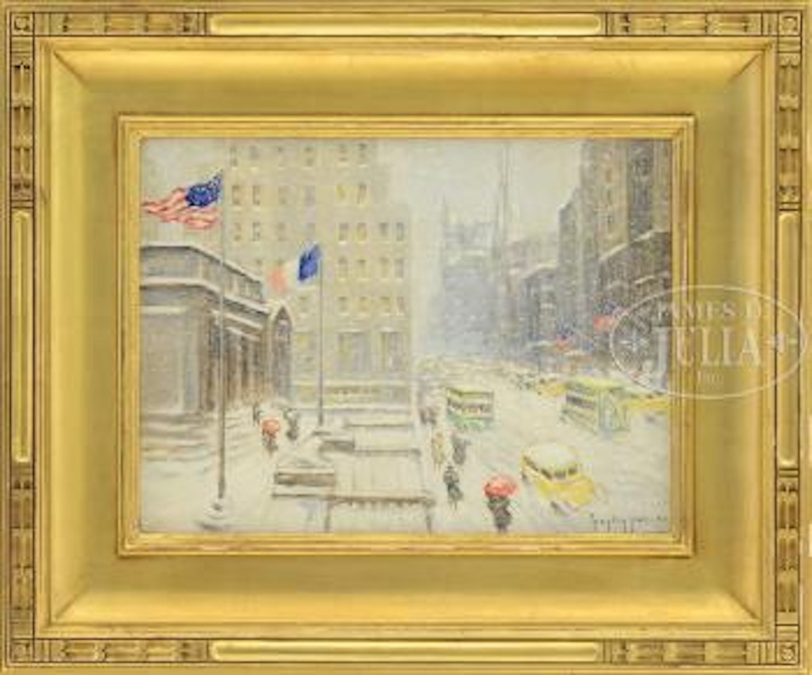 Winter at the library by Guy Carleton Wiggins