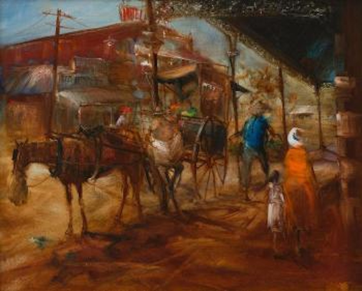 Market cart in tow by Hugh Sawrey