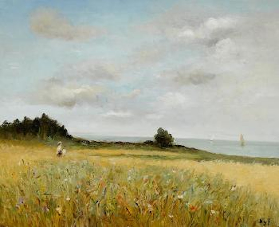 Champ fleuri au bord de mer by Marcel Dyf