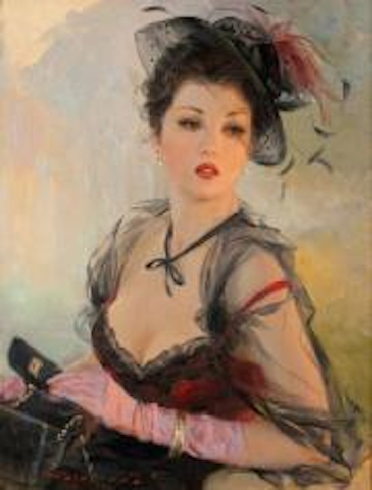 Portrait de jeune femme au chapeau by Constantin Razoumov