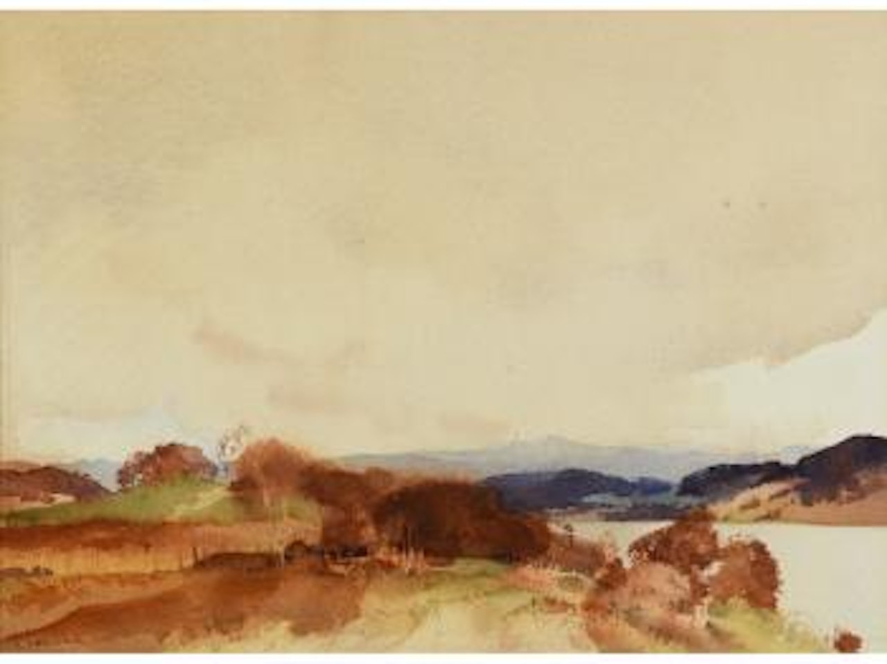 Roseneath and misty law from Shandon, Gareloch by William Russell Flint