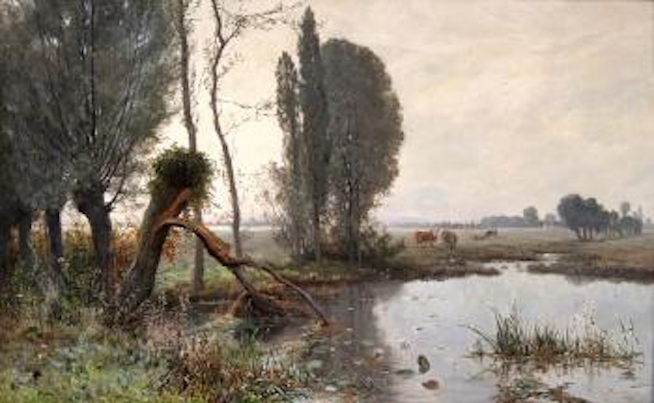 Landskap med kuer by Christian Skredsvig