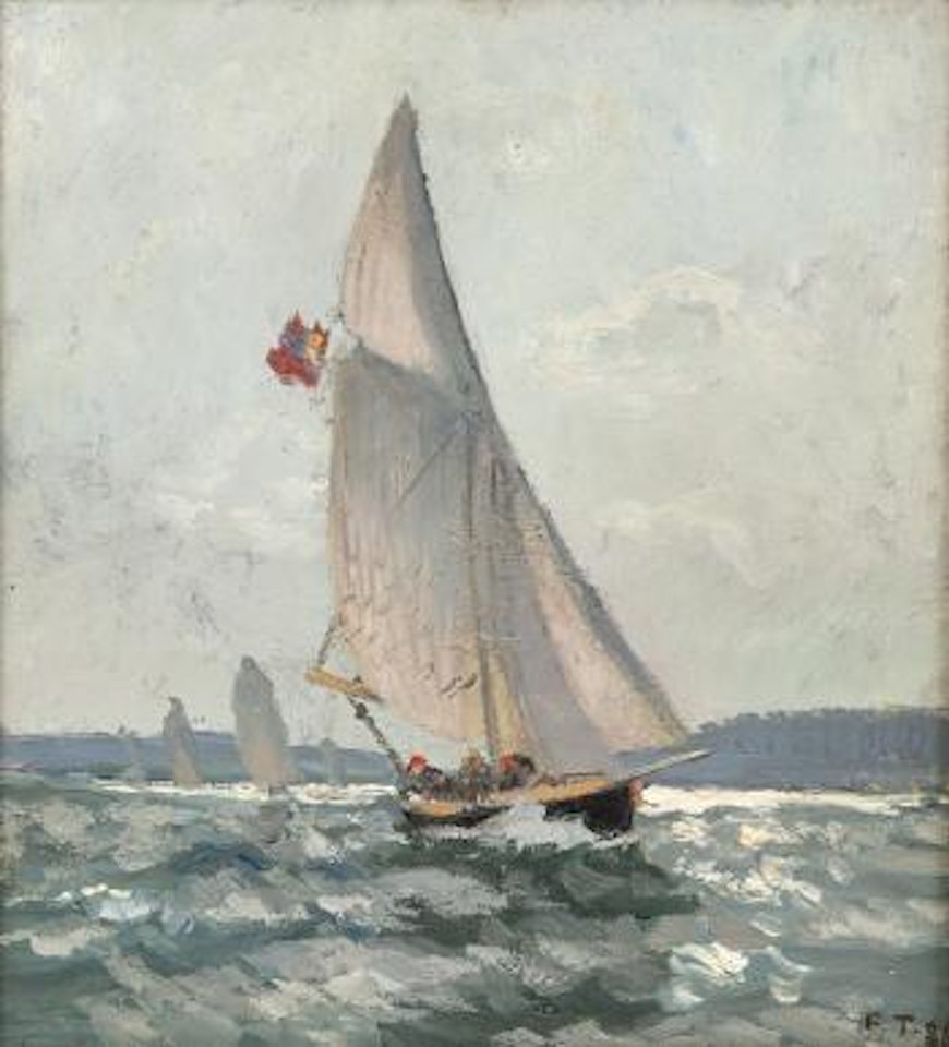 Seilbåter i frisk bris by Fritz Thaulow