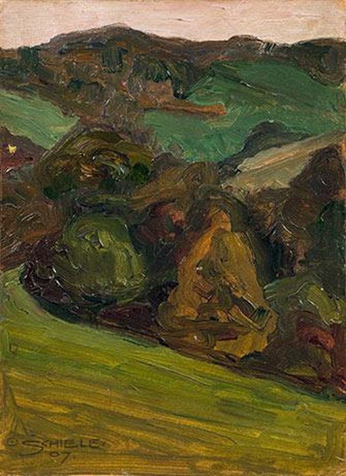 Gegen den Abendhimmel by Egon Schiele