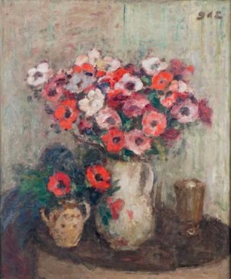 Vases d'anémones et volubilis by Georges d’Espagnat