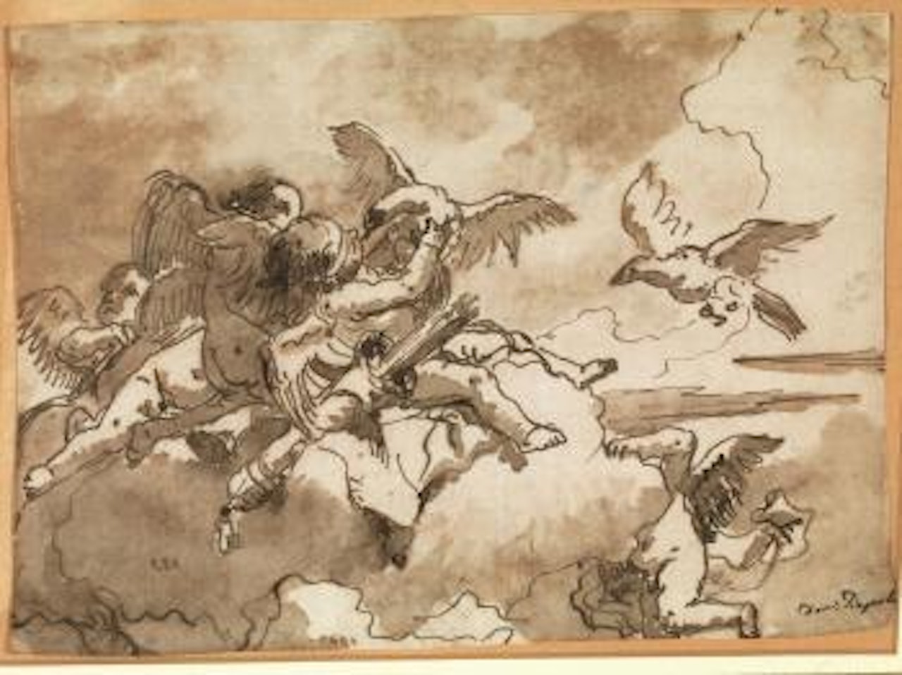 Gruppo di amorini con faretra e colombe by Giovanni Domenico Tiepolo