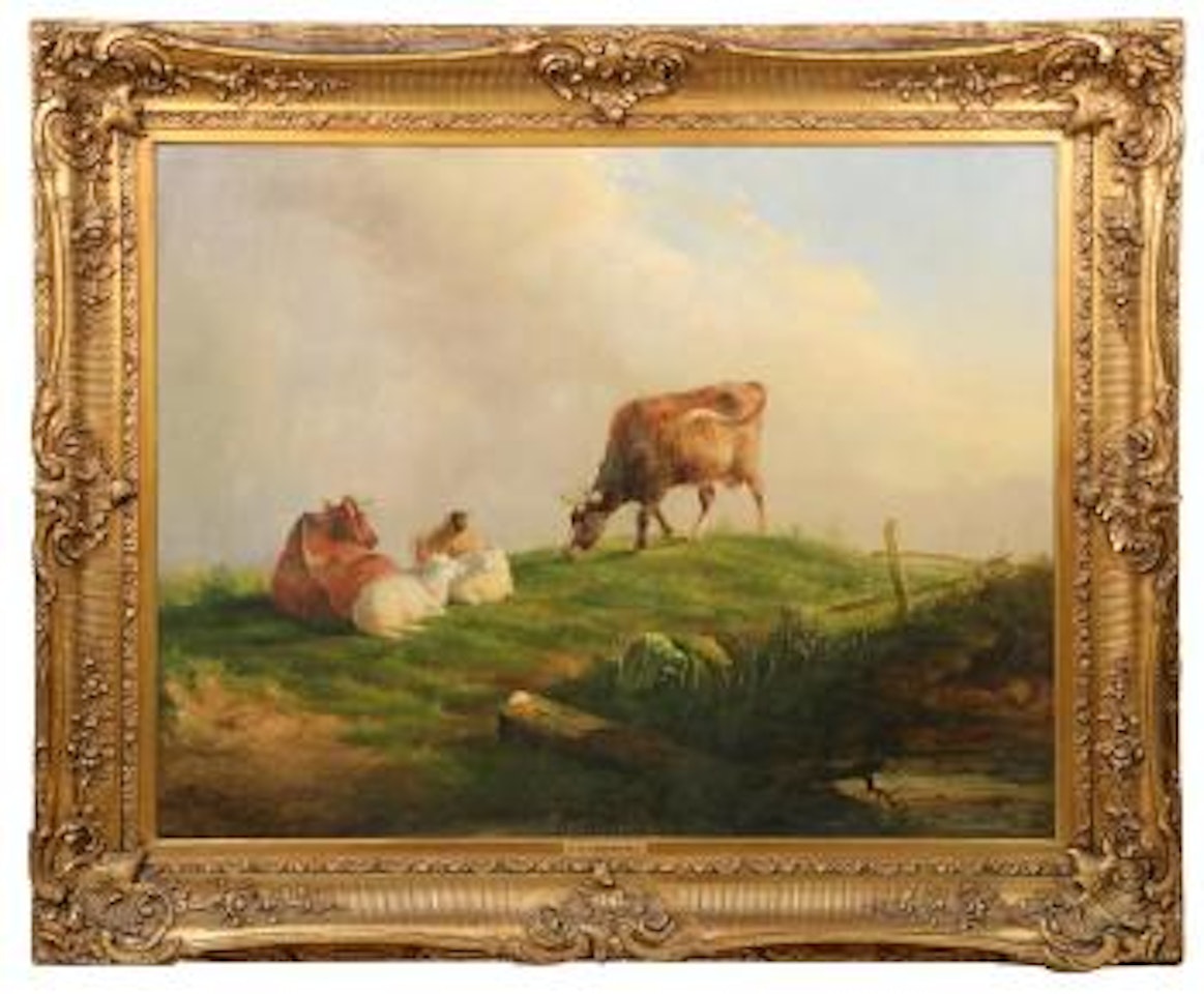 Bucolic landscape with Cattle and Sheep by Thomas Sidney Cooper