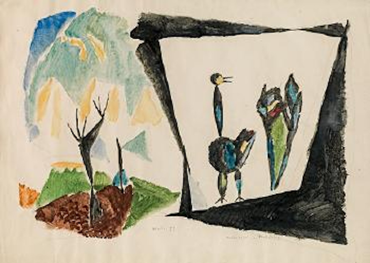 Traumvogel im Vorfrühling by Max Weiler