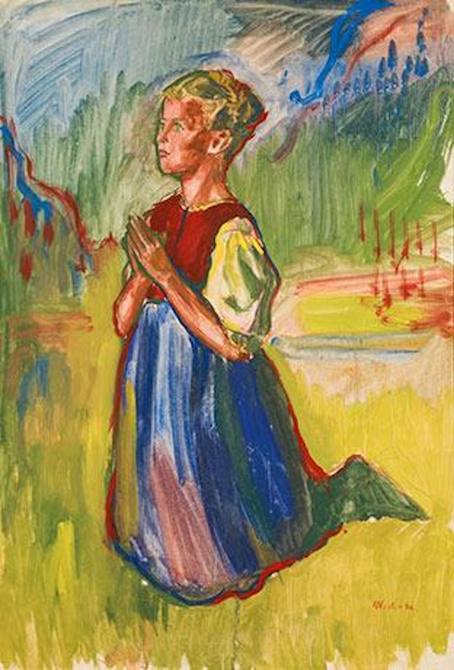 Betendes Mädchen (Entwurf für die Theresienkirche, Innsbruck) by Max Weiler