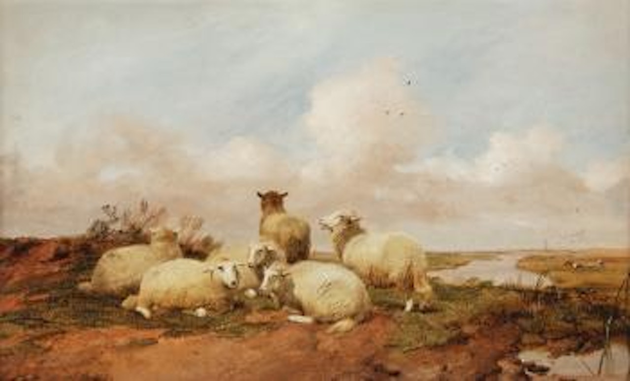 On the Stour - Canterberry Meadows by Thomas Sidney Cooper