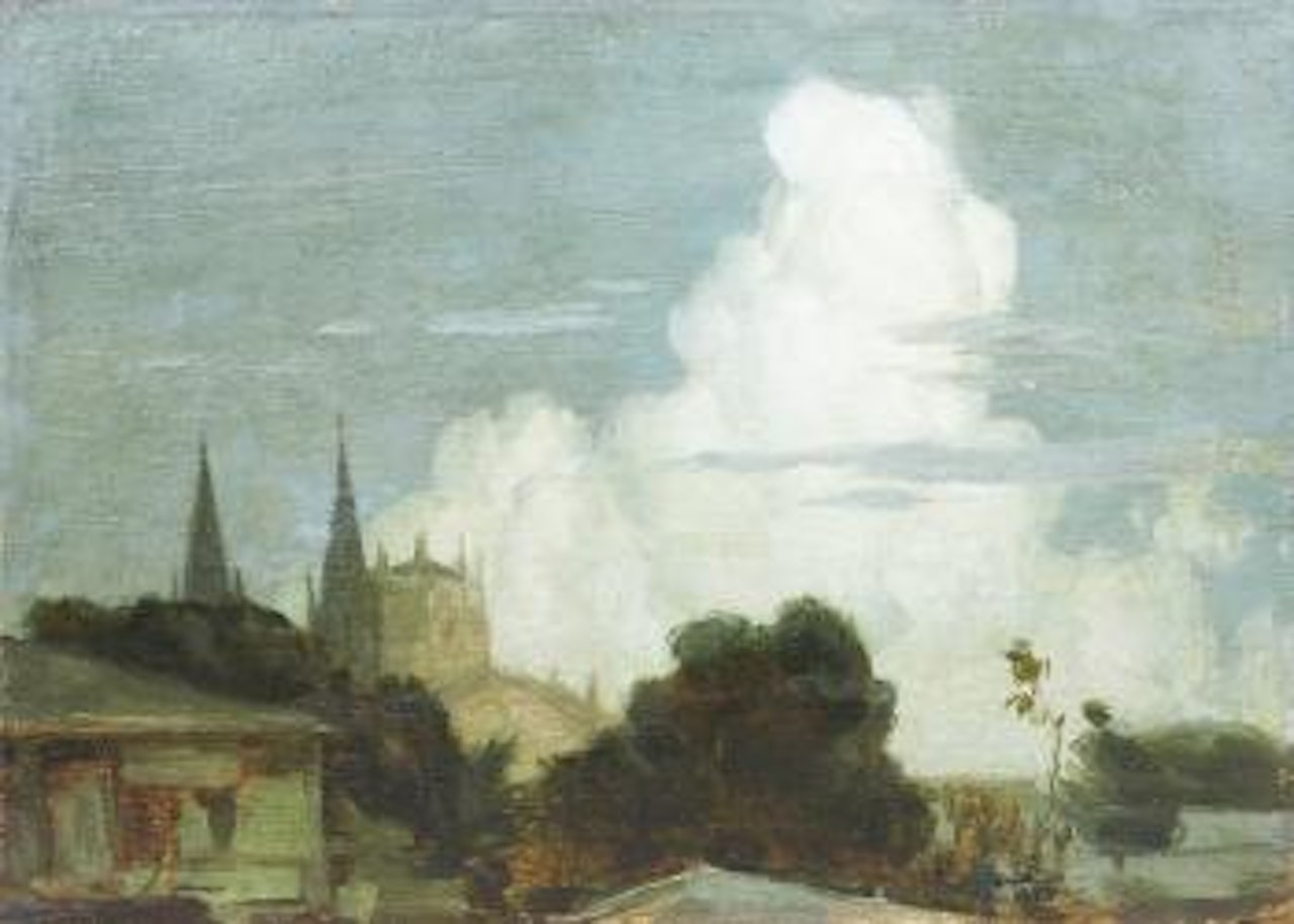 View of San Sebastian by Fernando Amorsolo