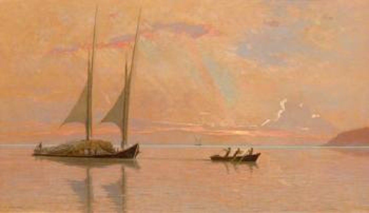 Abendstimmung am Genfersee. (Evening atmosphere on Lake Geneva.) by François Bocion