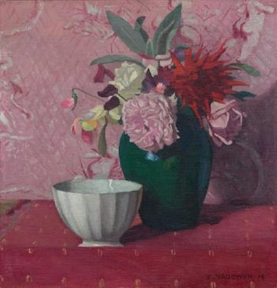 Vase vert et bol blanc by Félix Vallotton