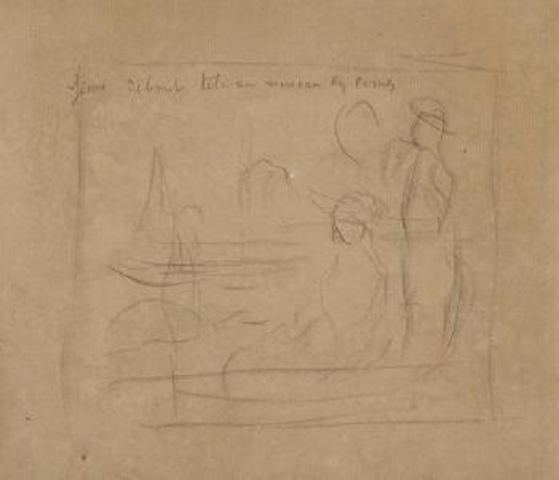 Projet mise en place d'un paysage avec personnages by Pierre-Auguste Renoir