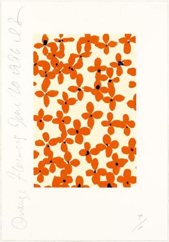 Orange Flowers by Donald Sultan