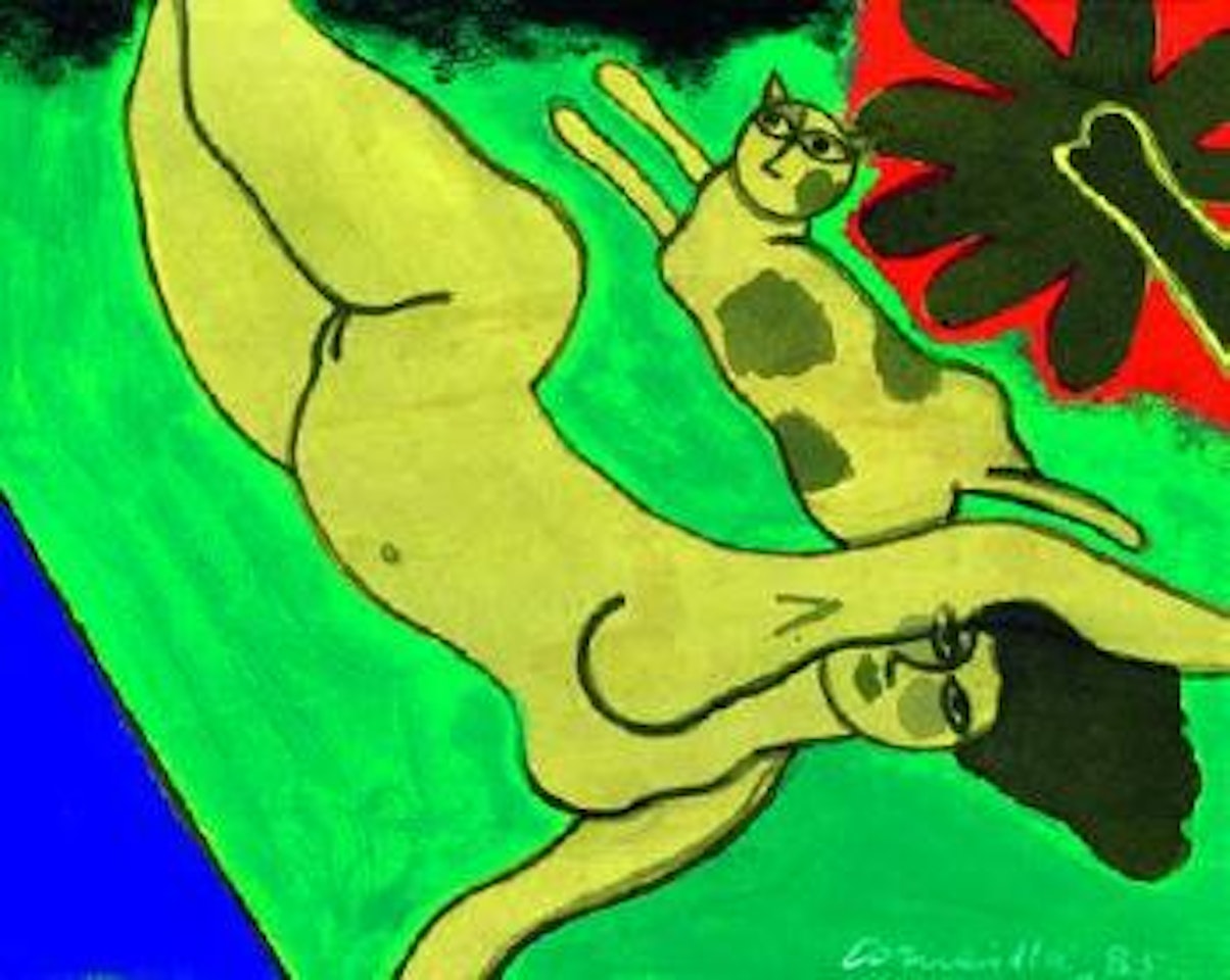 Woman and cat by Corneille