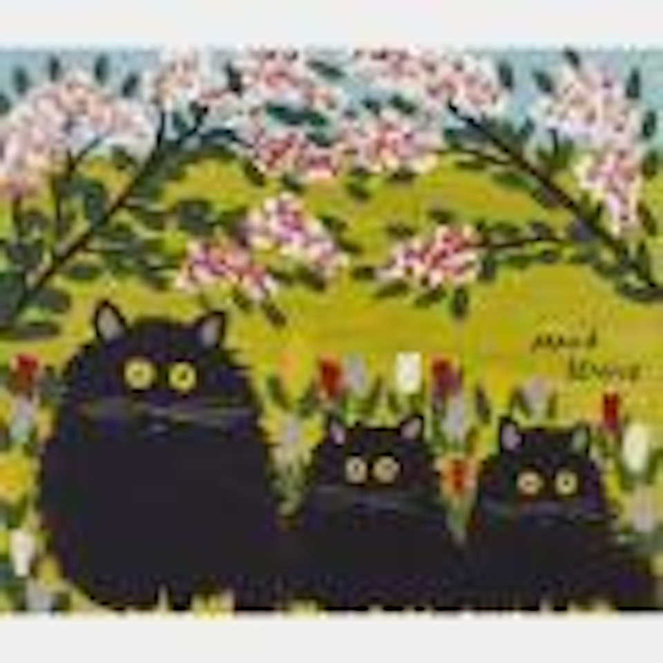 Three Black Cats by Maud Lewis