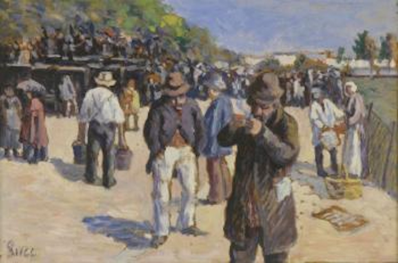 Allée ensoleillée au fumeur by Maximilien Luce