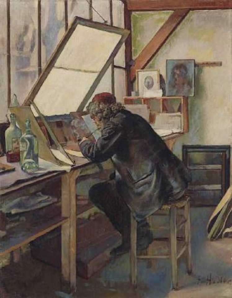 Der Graveur (Marcellin Desboutin) by Ferdinand Hodler