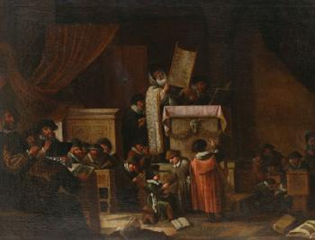 The Portuguese Synagogue, Amsterdam by Dutch School