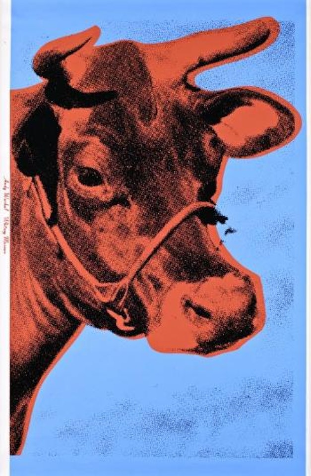 Cow (blue and salmon) by Andy Warhol