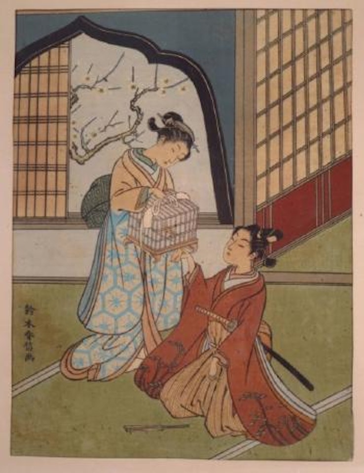 The Bird Cage- Letter Box by Suzuki Harunobu