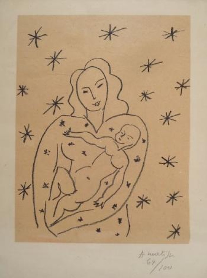 Vierge et Enfant sur fond etoile by Henri Matisse