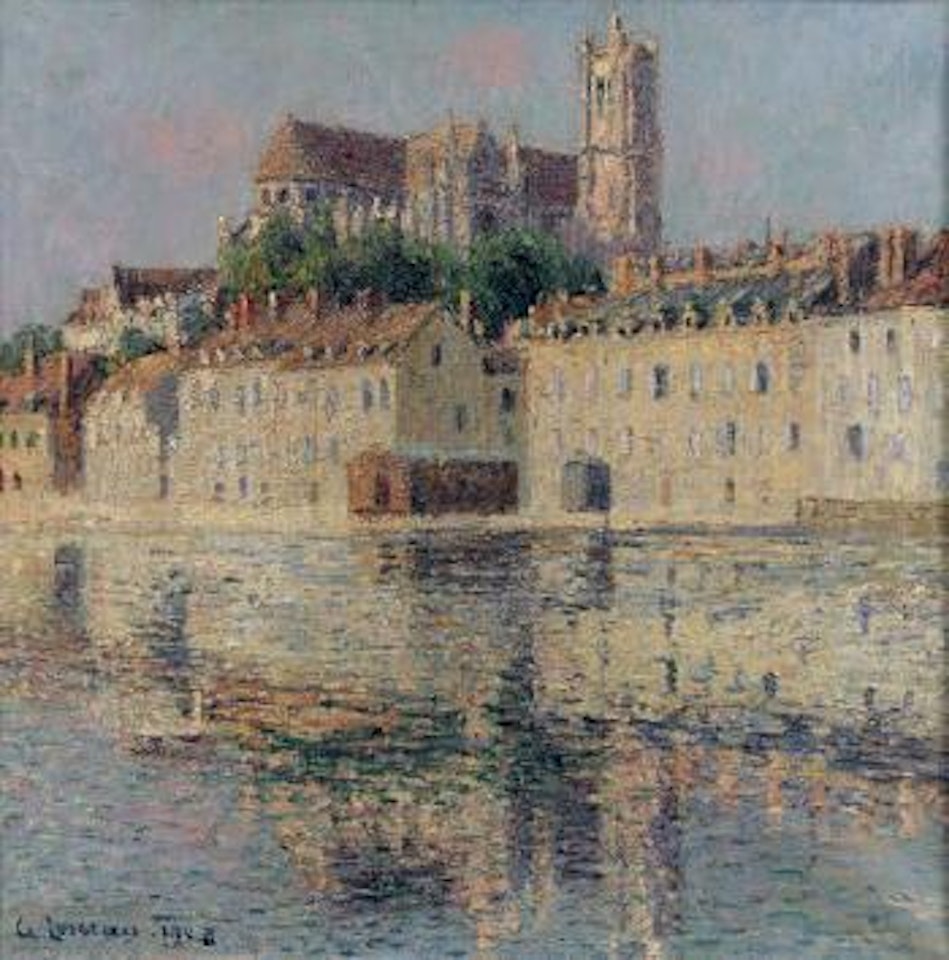 Cathédrale d'Auxerre et les bords de l'Yonne by Gustave Loiseau