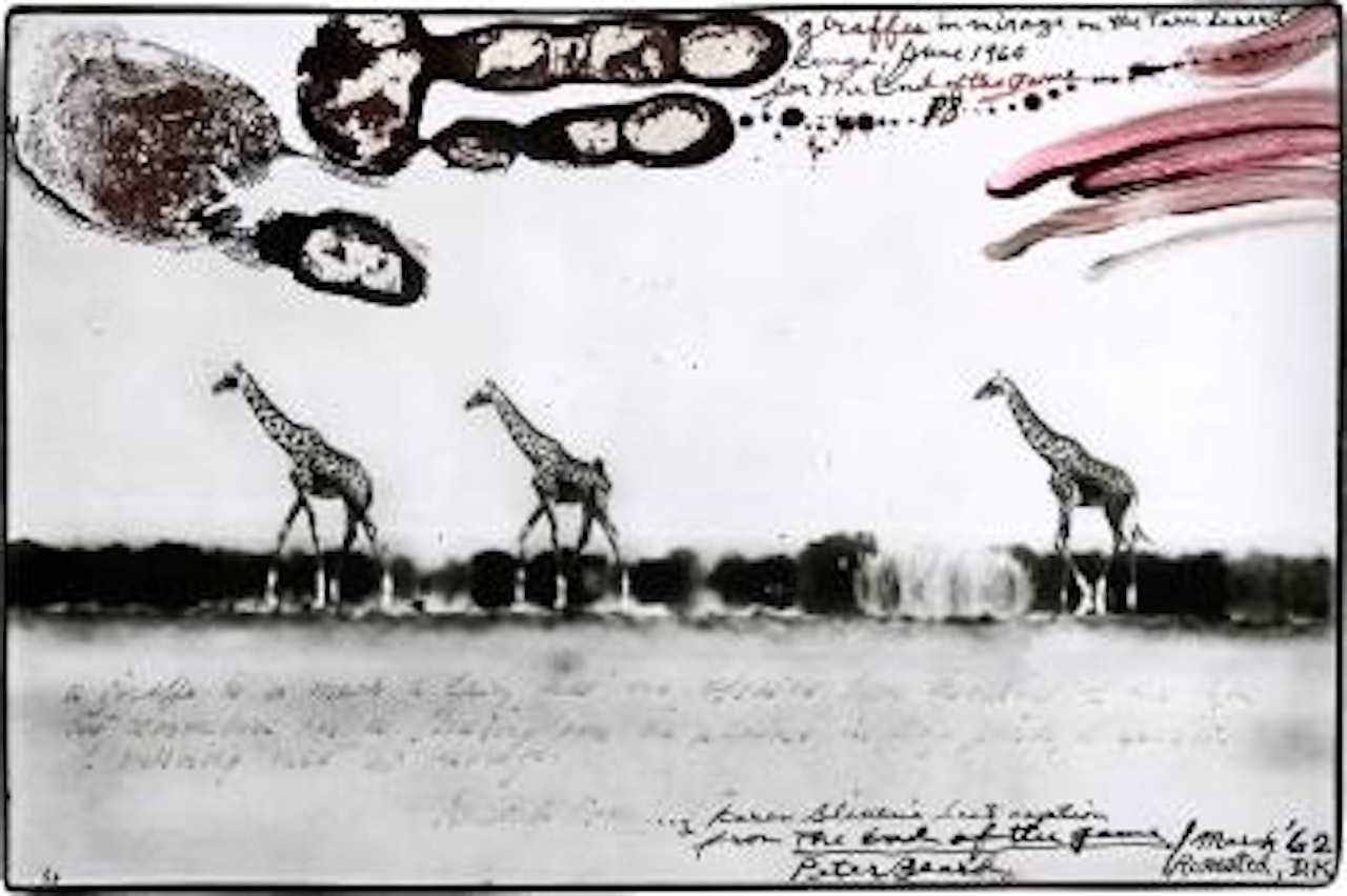 Giraffes In Mirage On The Taru Desert, Kenya by Peter Beard