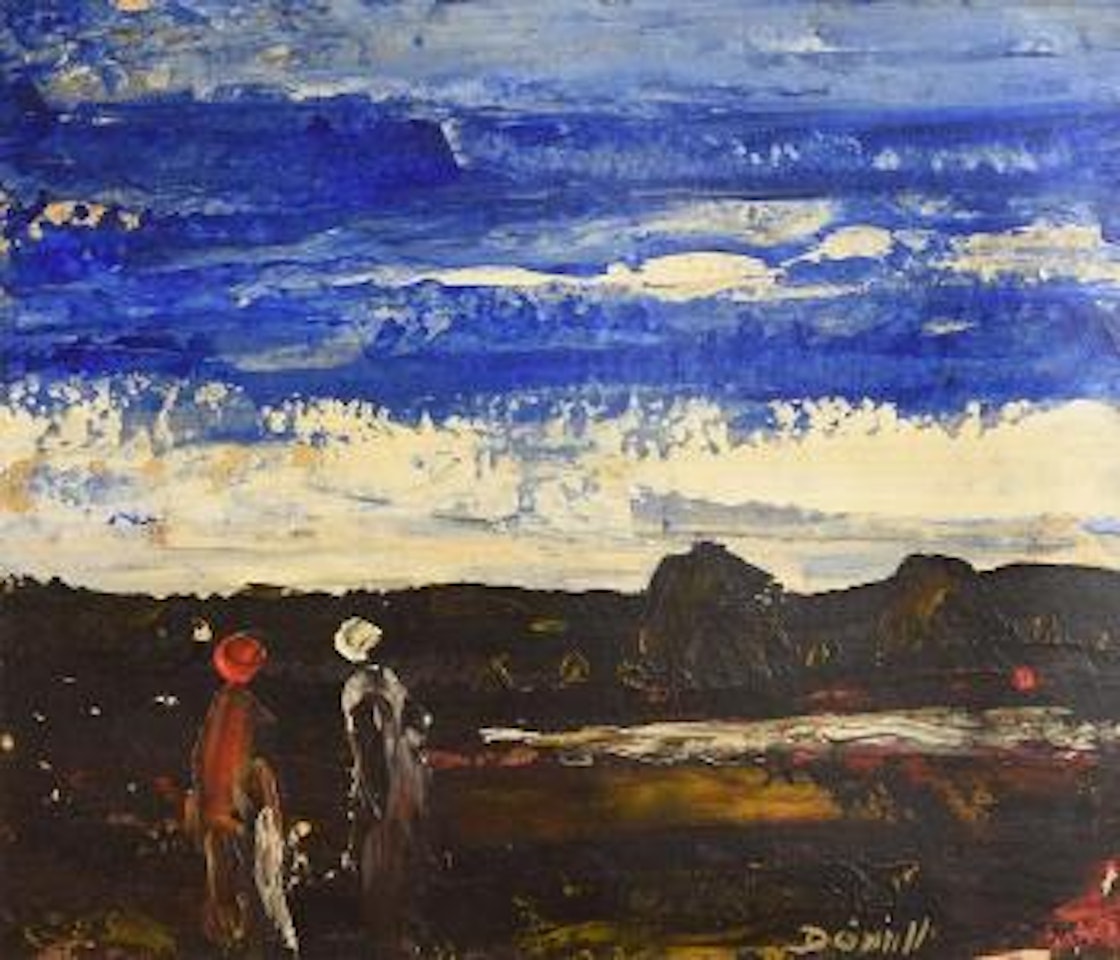 Two figures in Landscape by Daniel O'Neill