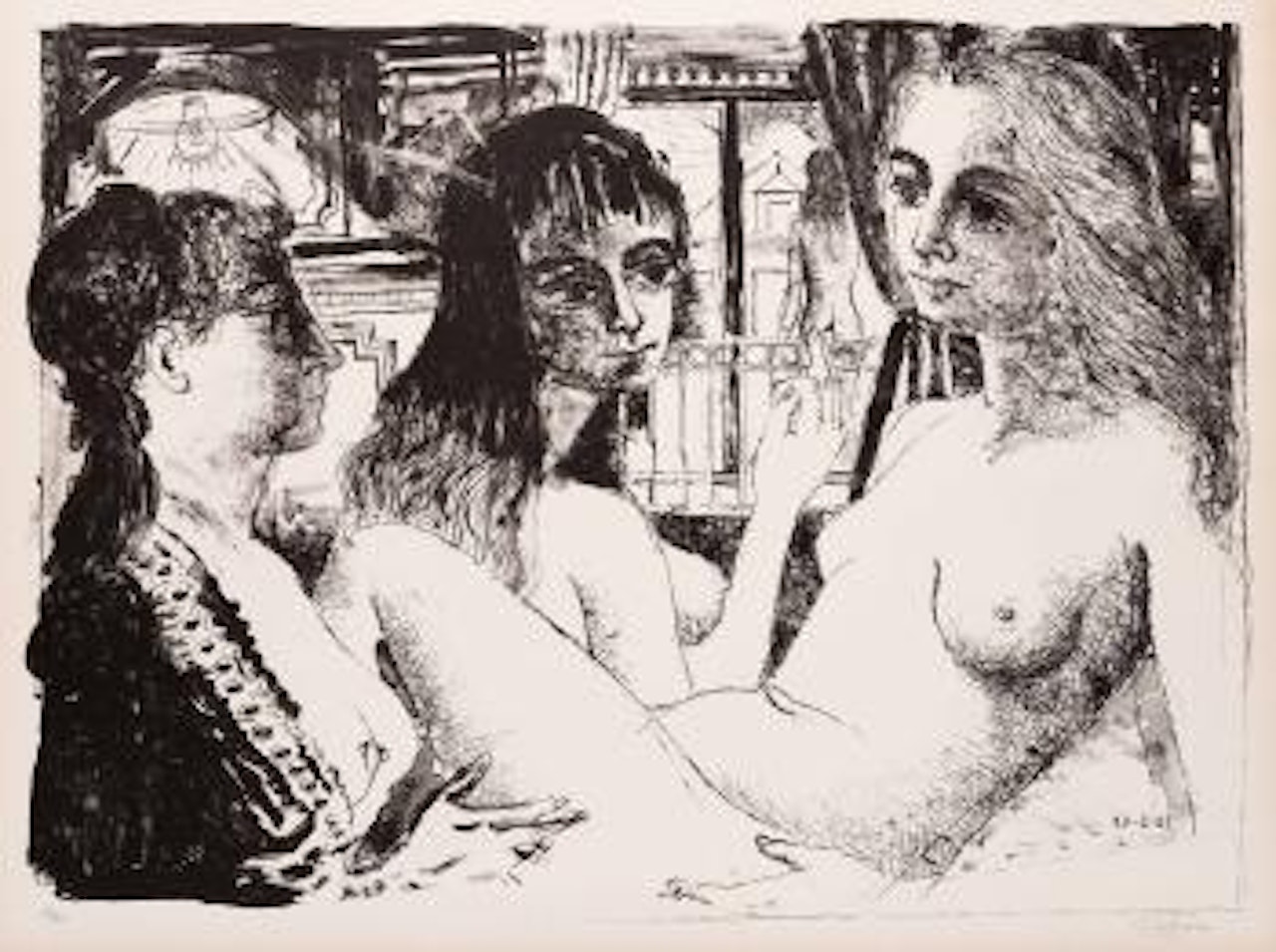 Les trois femmes by Paul Delvaux