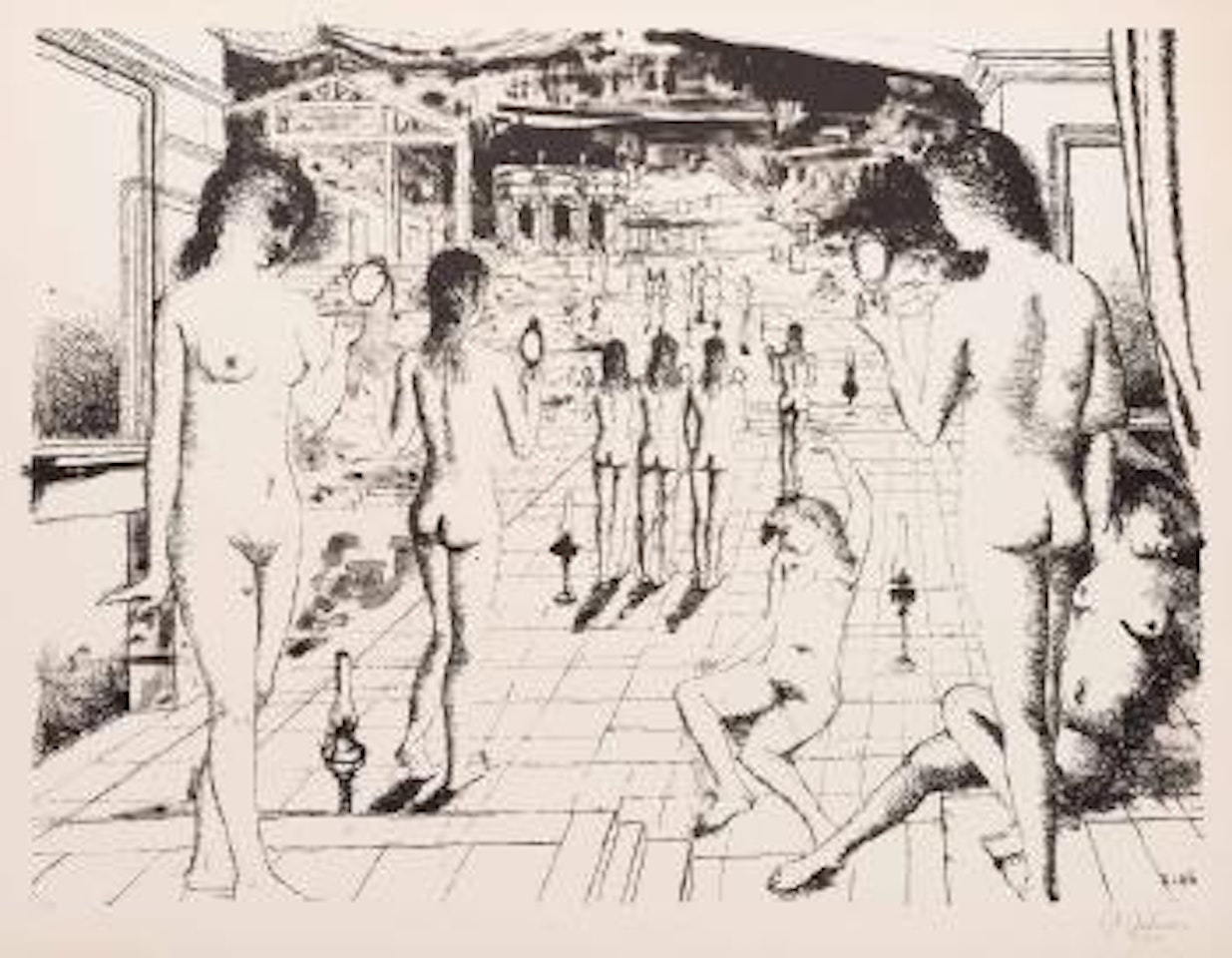 Les miroirs by Paul Delvaux
