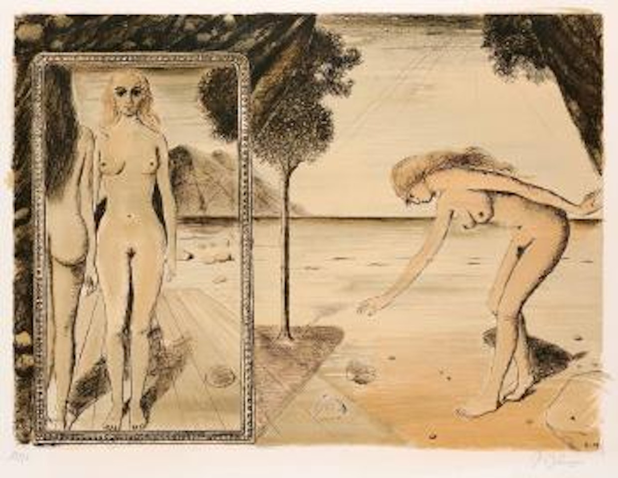 La plage by Paul Delvaux