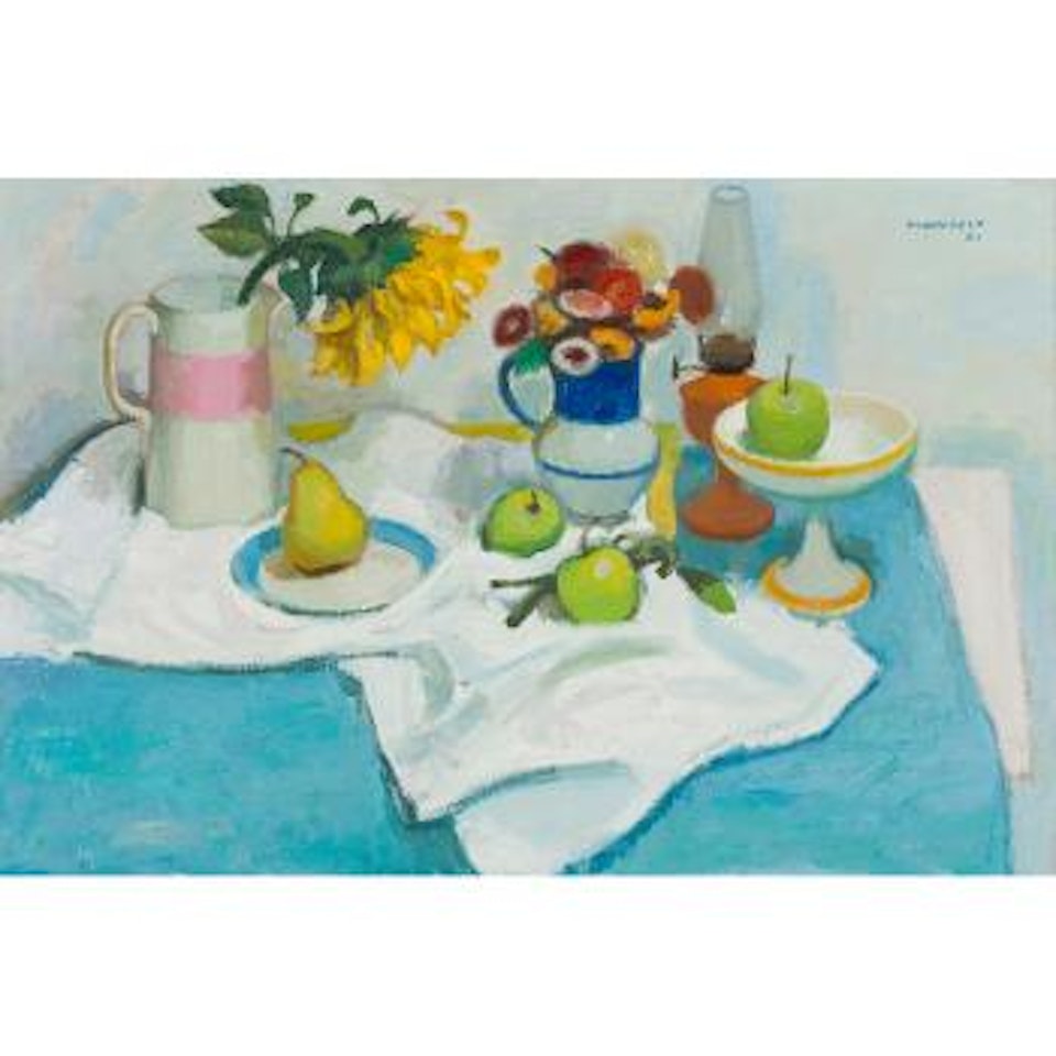 Still Life With Oil Lamp by Alberto Morrocco